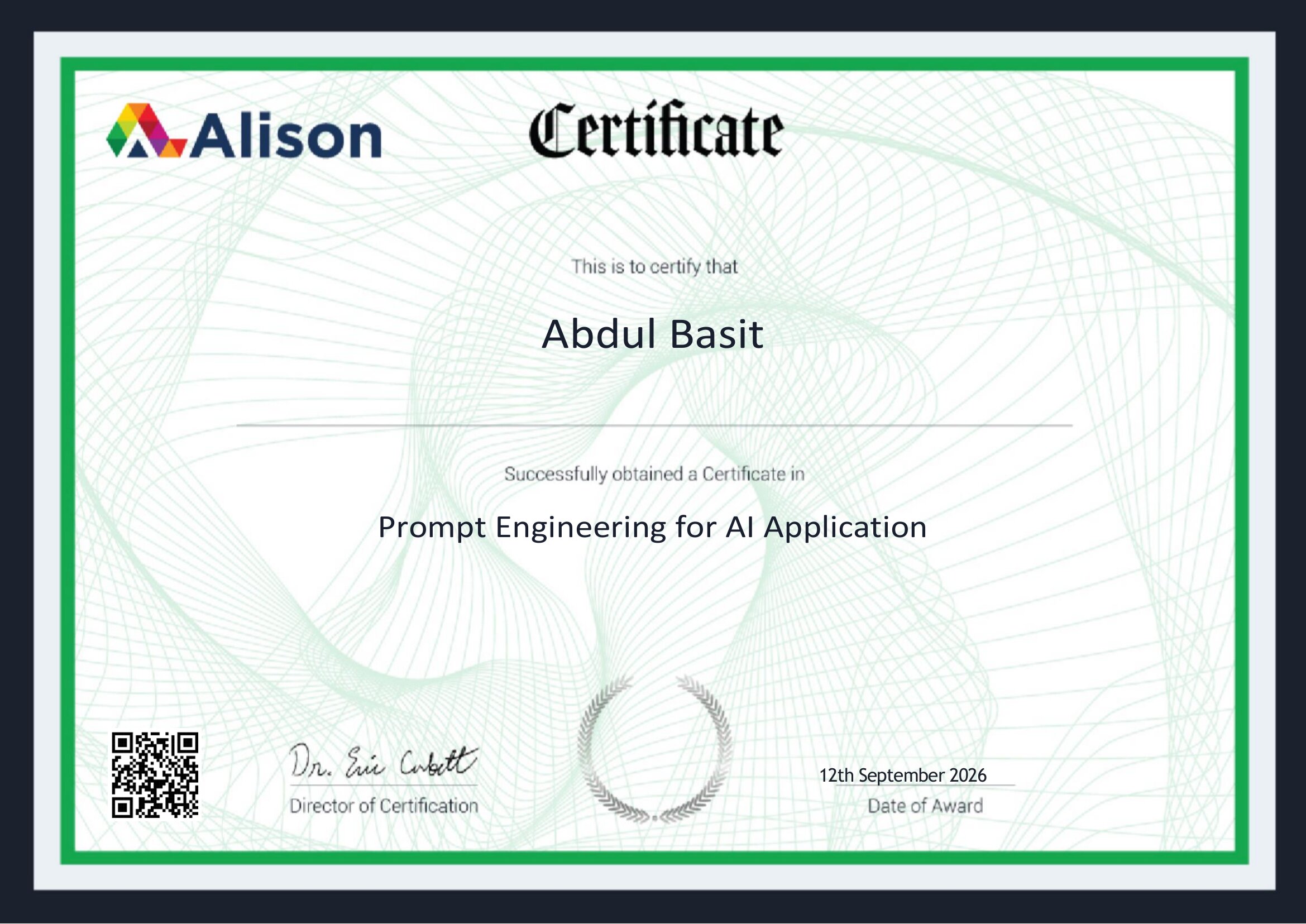 Certificate 1